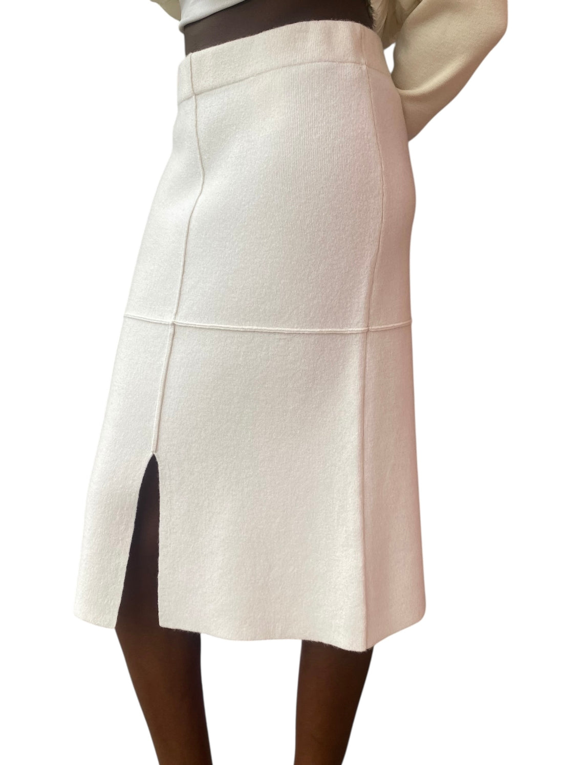 Lisa Yang Ivory Cashmere Midi Skirt - 2 / US 6