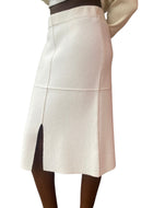 Lisa Yang Ivory Cashmere Midi Skirt - 2 / US 6