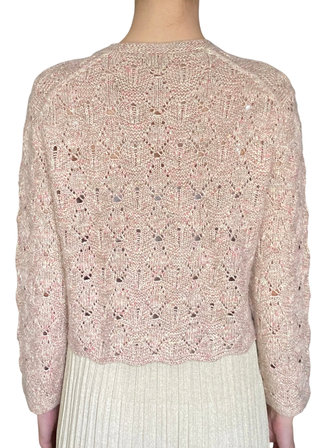 Loro Piana Pink “Verbania” Silk Blend Floral Button Knit Cardigan - S / US 4-6