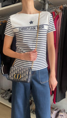 Dior 30 Montaigne Navy Blue Oblique Canvas 2 in 1  Pouch Bag