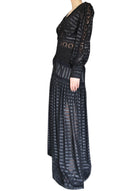 Martha Medeiros Black Embroidered Gown - BR 44 / US 10