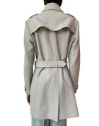 Burberry Brit Stone Grey Wool Blend Trench Coat - 48 / USA 14/ UK 16