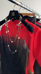 Chanel Vintage 1981 Green Gripoix Glass and Faux Pearl Sautoir Necklace