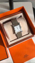 Hermes H Heure Small Model 25mm Palladium Plated Watch