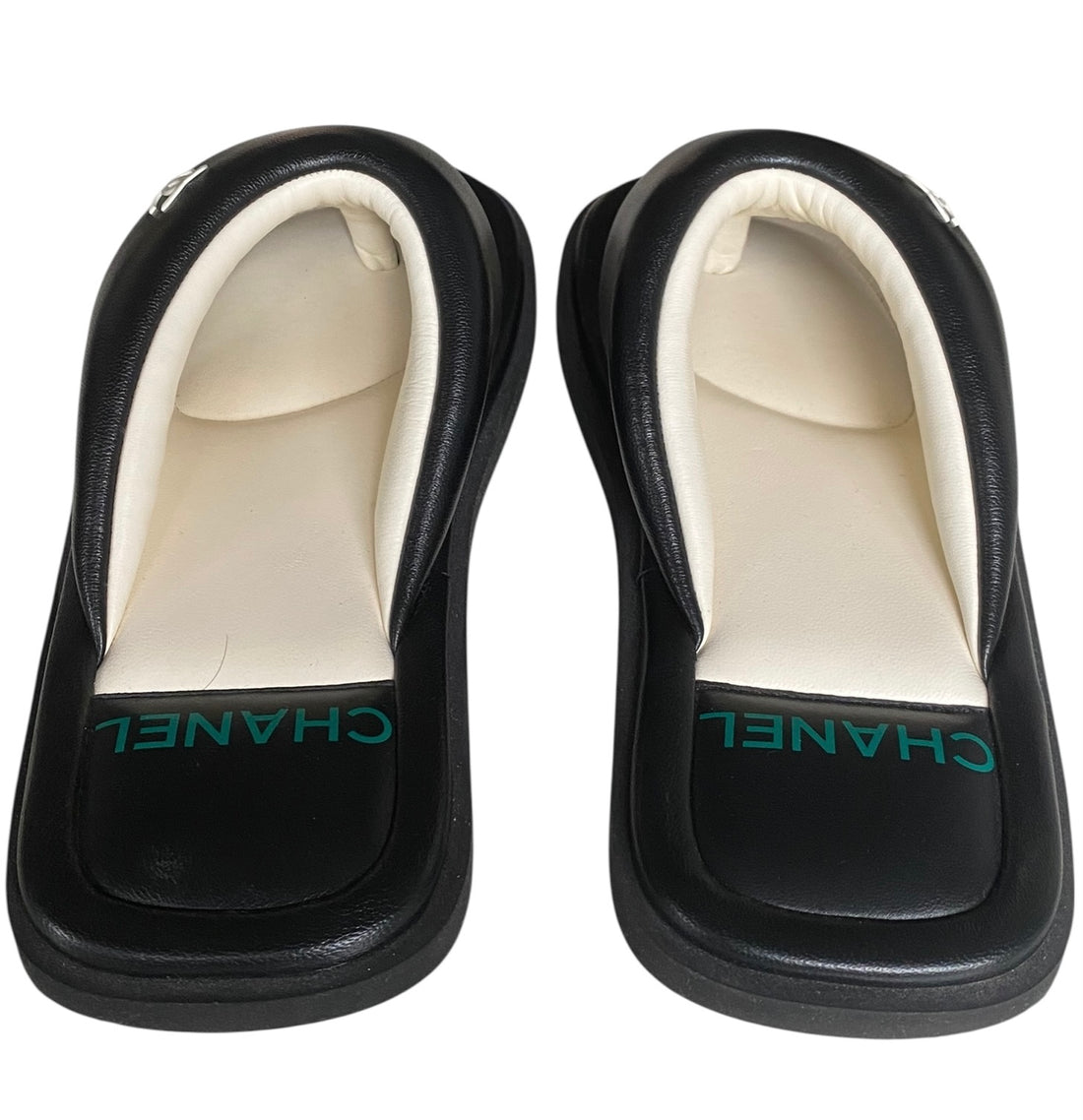 Chanel Black CC Logo Flip Flop Sandals - 37