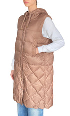 Max Mara The Cube Camel Long Down Quilted Vest - IT 40 / US 6