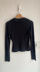 Le Kasha Black Cashmere Collared Cardigan