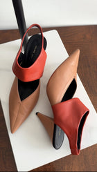 Celine Phoebe Philo Beige Two Tone V-neck Pumps - 40