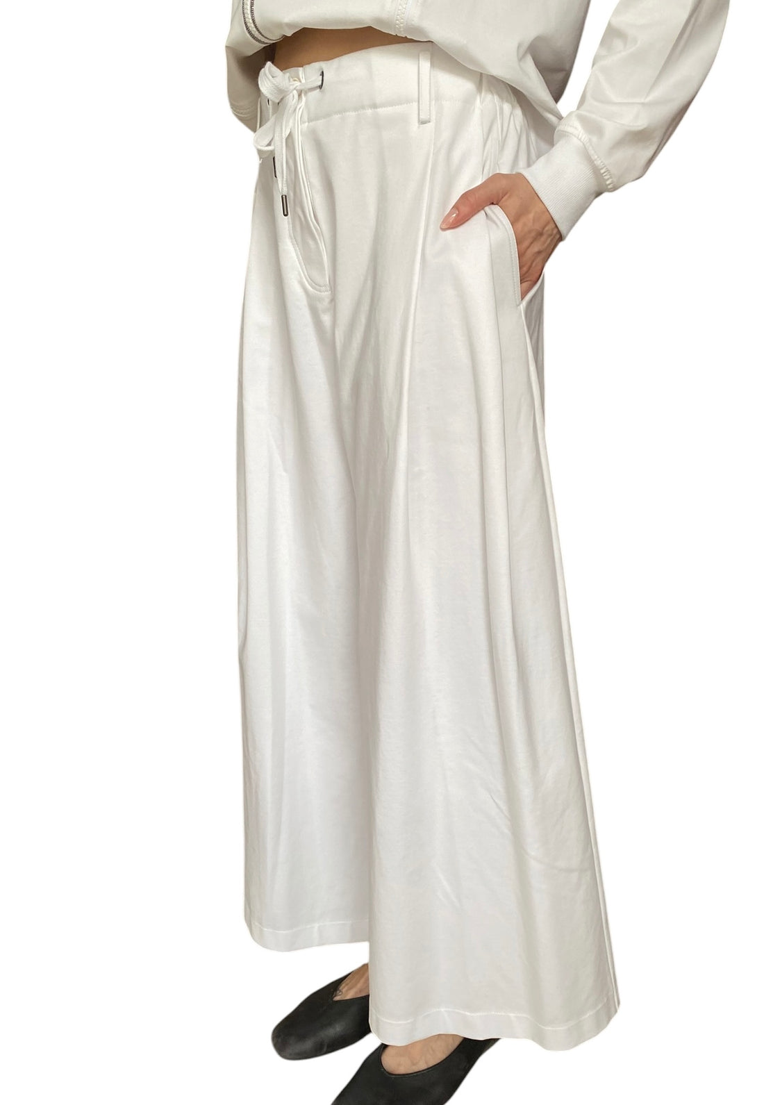 Brunello Cucinelli White Monili Wide Leg Jogger - L