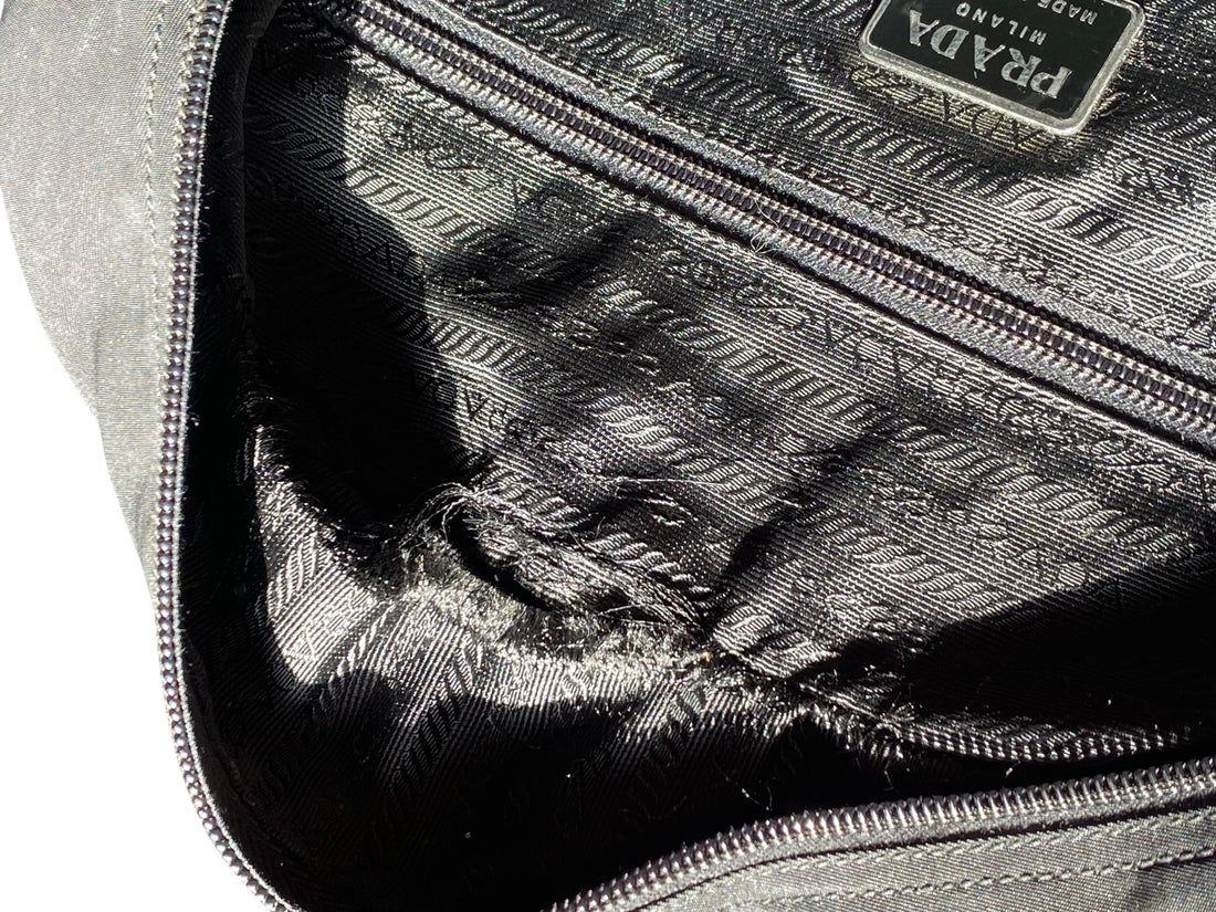 Prada Black Nylon Horizontal Tote