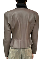 Giorgio Armani Brown Grained Deer Leather Jacket - 44 / US 8