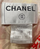 Chanel Spring 2008 Red & White Dotted Epaulet Tweed Jacket - 42 / US 4