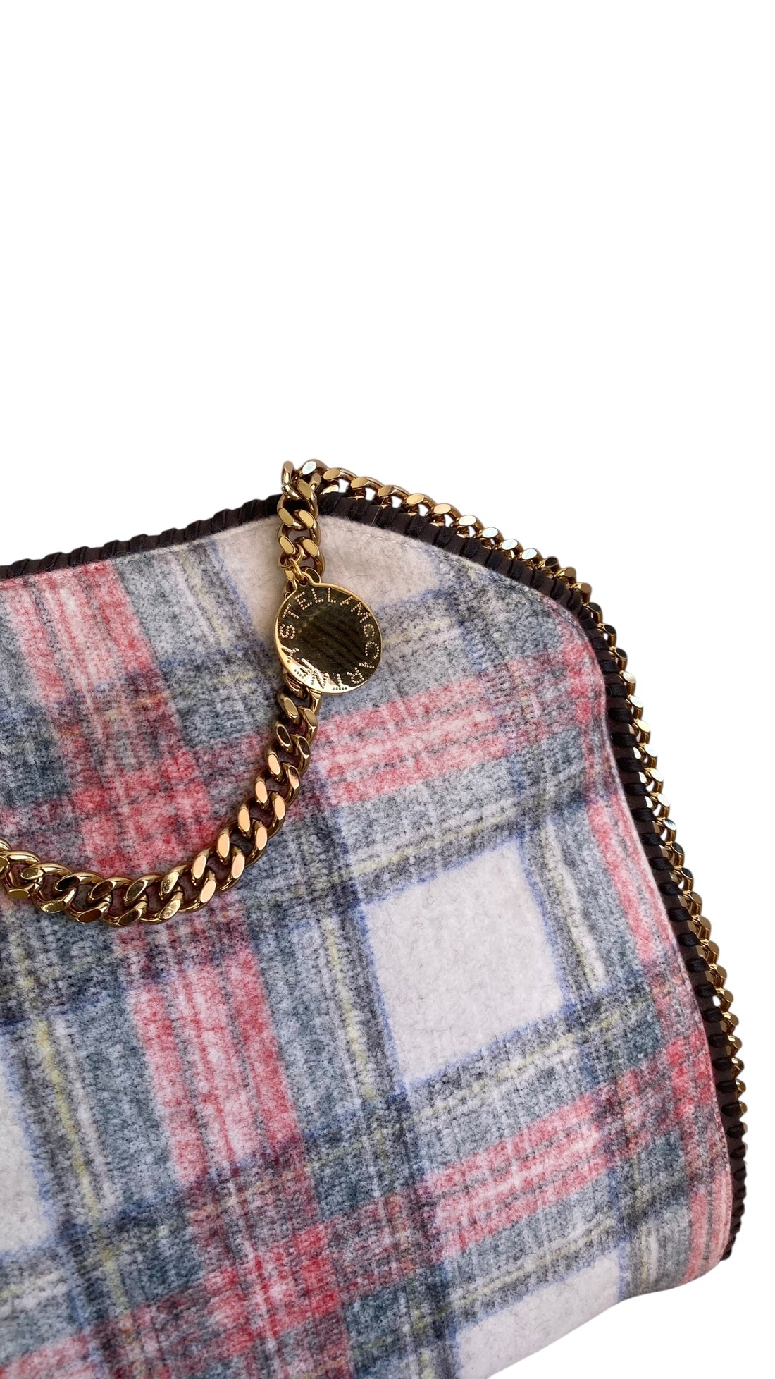 Stella McCartney Plaid Brushed Wool Falabella Shoulder Bag