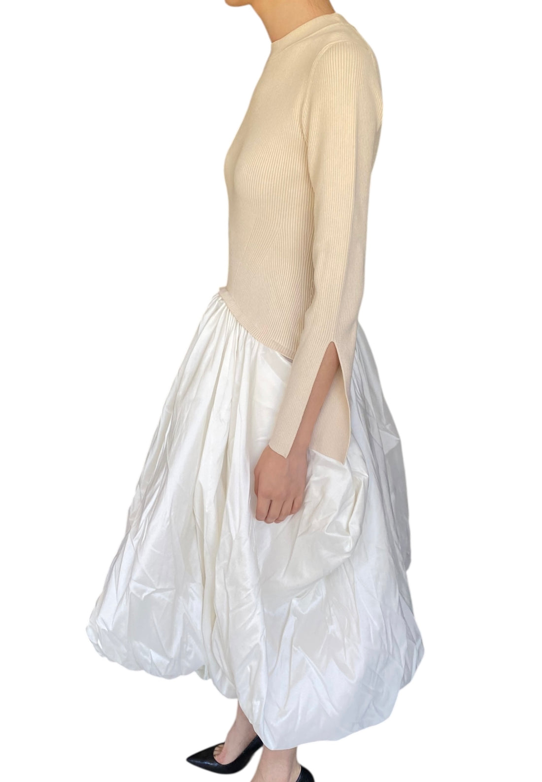 Simkhai Beige Kenlie Knit Bubble Midi Gown - M