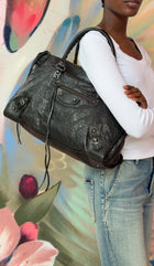 Balenciaga Black AW2014 Arena Lambskin Leather City Large Work Bag