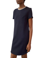Brunello Cucinelli Navy Wool Monili Shift Dress - M / US 6-8