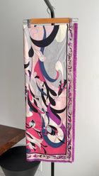 Emilio Pucci Wool / Silk Geometric Purple and Pink Pareo Shawl Scarf