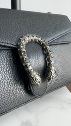 Gucci Black Leather Medium Crystal Dionysus Chain Bag