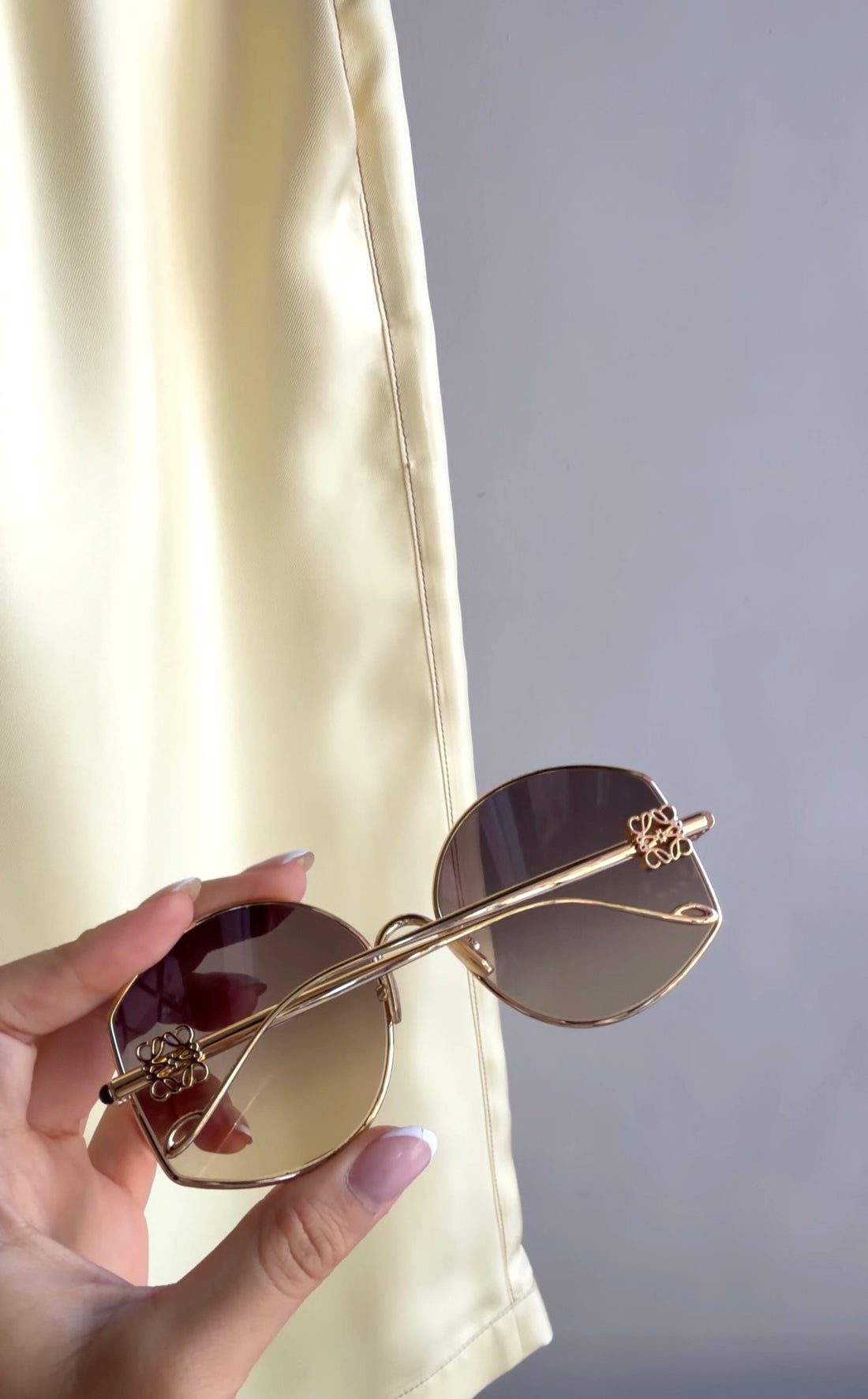 Loewe Gold Oversized Anagram Gradient Lens Sunglasses