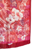 Salvatore Ferragamo Pink Floral Print Silk Scarf
