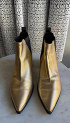 Acne Studios Gold Jensen Metallic Leather Pointed Chelsea Boots - 38