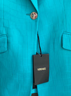 Versace Turquoise Croc Embossed Blazer