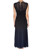 Proenza Schouler Black & Navy Jersey Knit “Niki” Pleated Sheer Maxi Dress - S-M / US 6