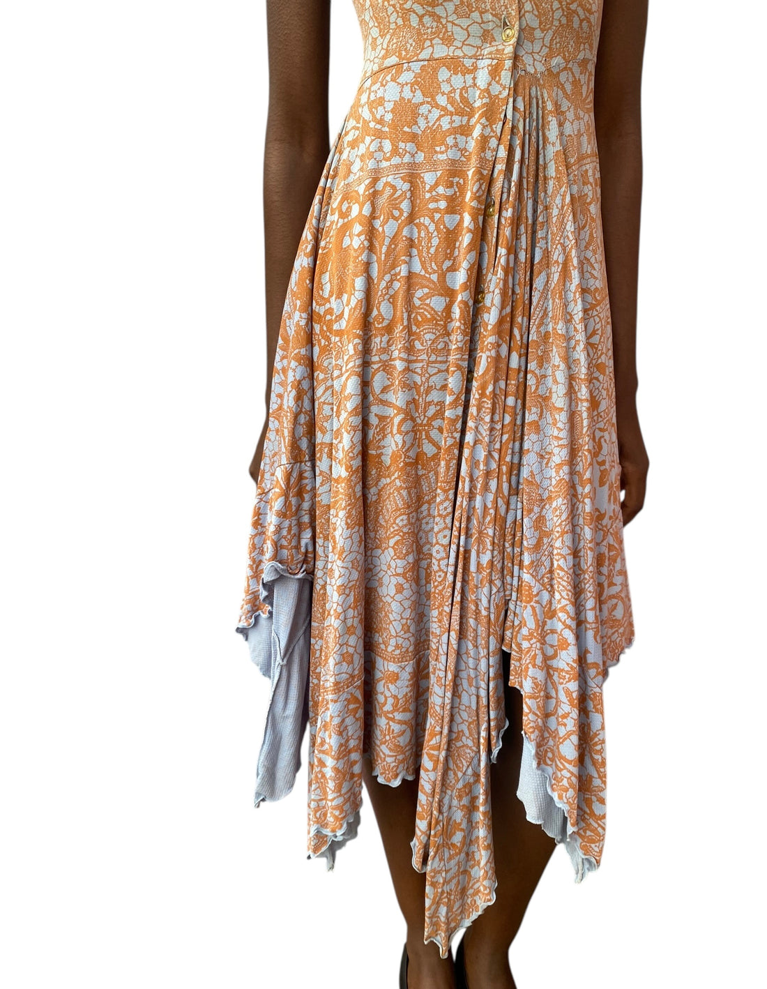 Vivienne Westwood Blue Asymmetrical Print Pleated Dress - XXS