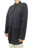 Prada Black Wool Button Coat - 42 / US 6