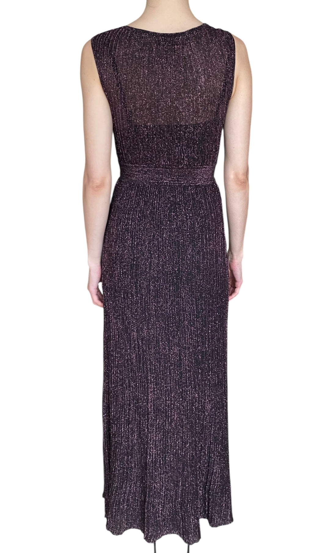 Missoni Purple Metallic Pleated Sleeveless Gown - 38 / US 4