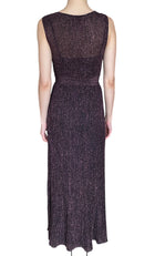 Missoni Purple Metallic Pleated Sleeveless Gown - 38 / US 4