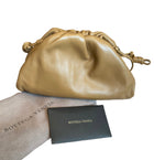 Bottega Gold Leather The Mini Pouch Clutch Bag