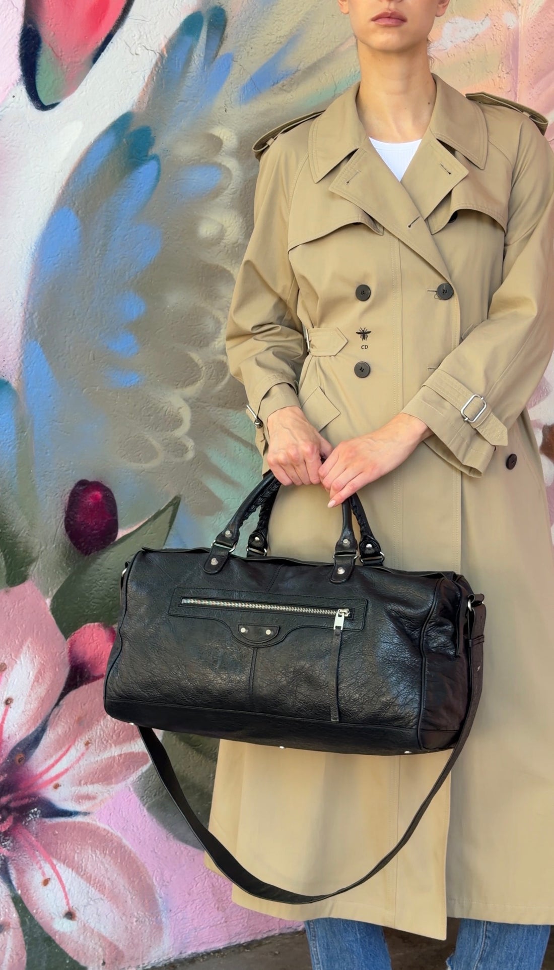 Balenciaga SS2014 Arena Lambskin Leather Large Squash Duffle Bag