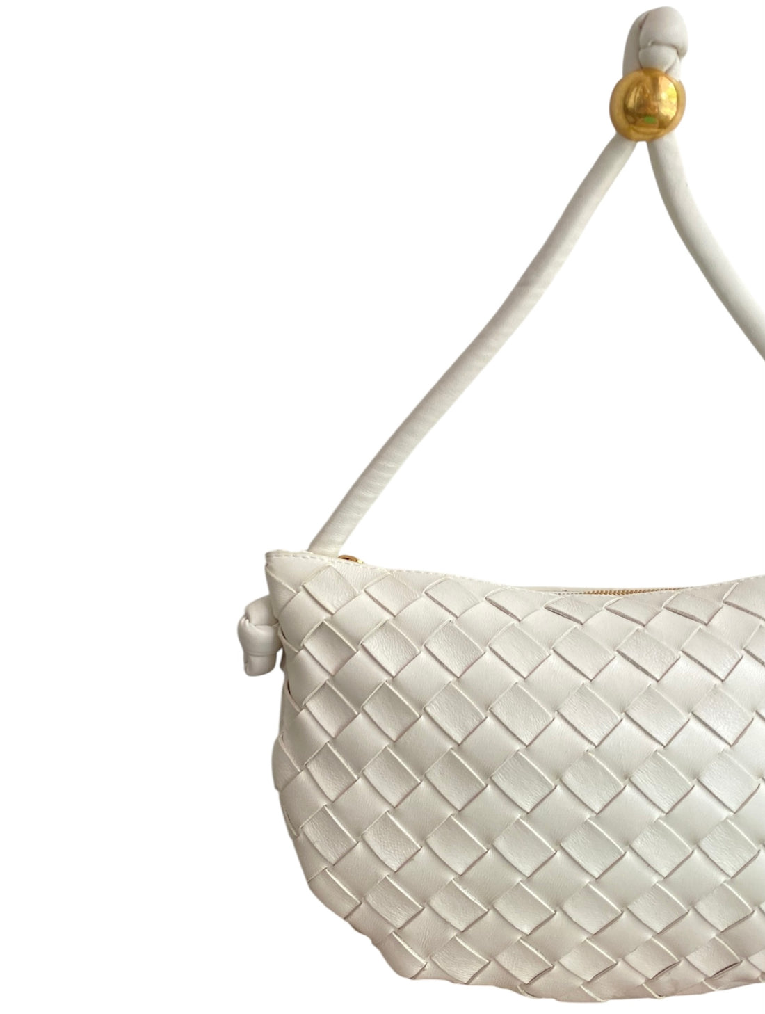 Bottega Veneta White Nappa Intrecciato Small Turn Pouch Bag – I