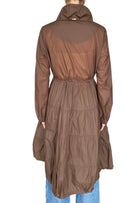 Herno Brown Long Nylon Windbreaker Coat - 42 / US 6-8