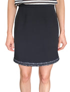 Giambattista Valli Black Wool Tweed Trim A-line Mini Skirt - IT 42 / US 6