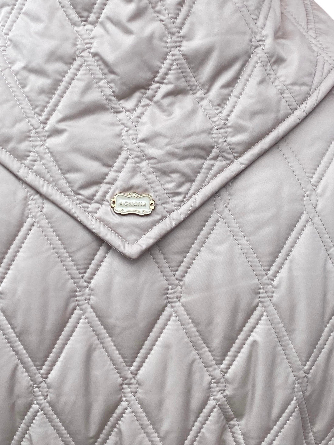 Agnona Ecru Quilted Padded Long Coat with Scarf - 40 / US 6