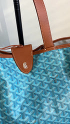 Goyard 2025 Turquoise and Tan Linen Canvas Reversible Balhaera Tote