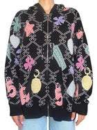 Chanel 2022 Cashmere Lucky Symbols Zip Hoodie Sweater - FR48 / XL