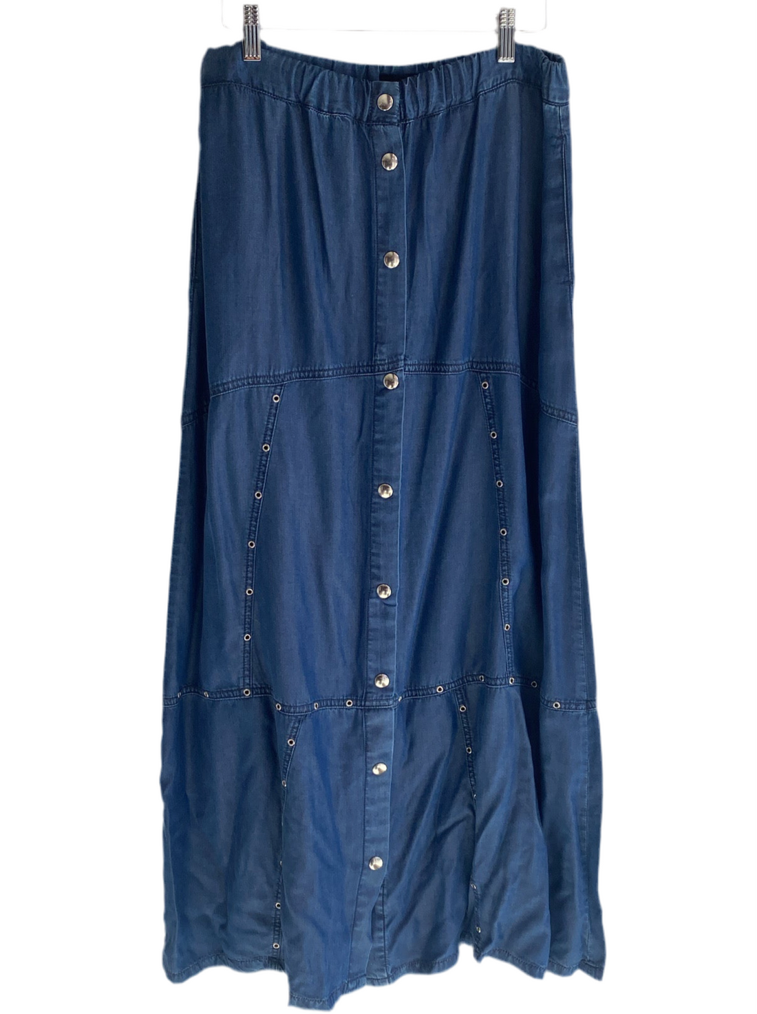 The Kooples Denim Button Maxi Skirt - M
