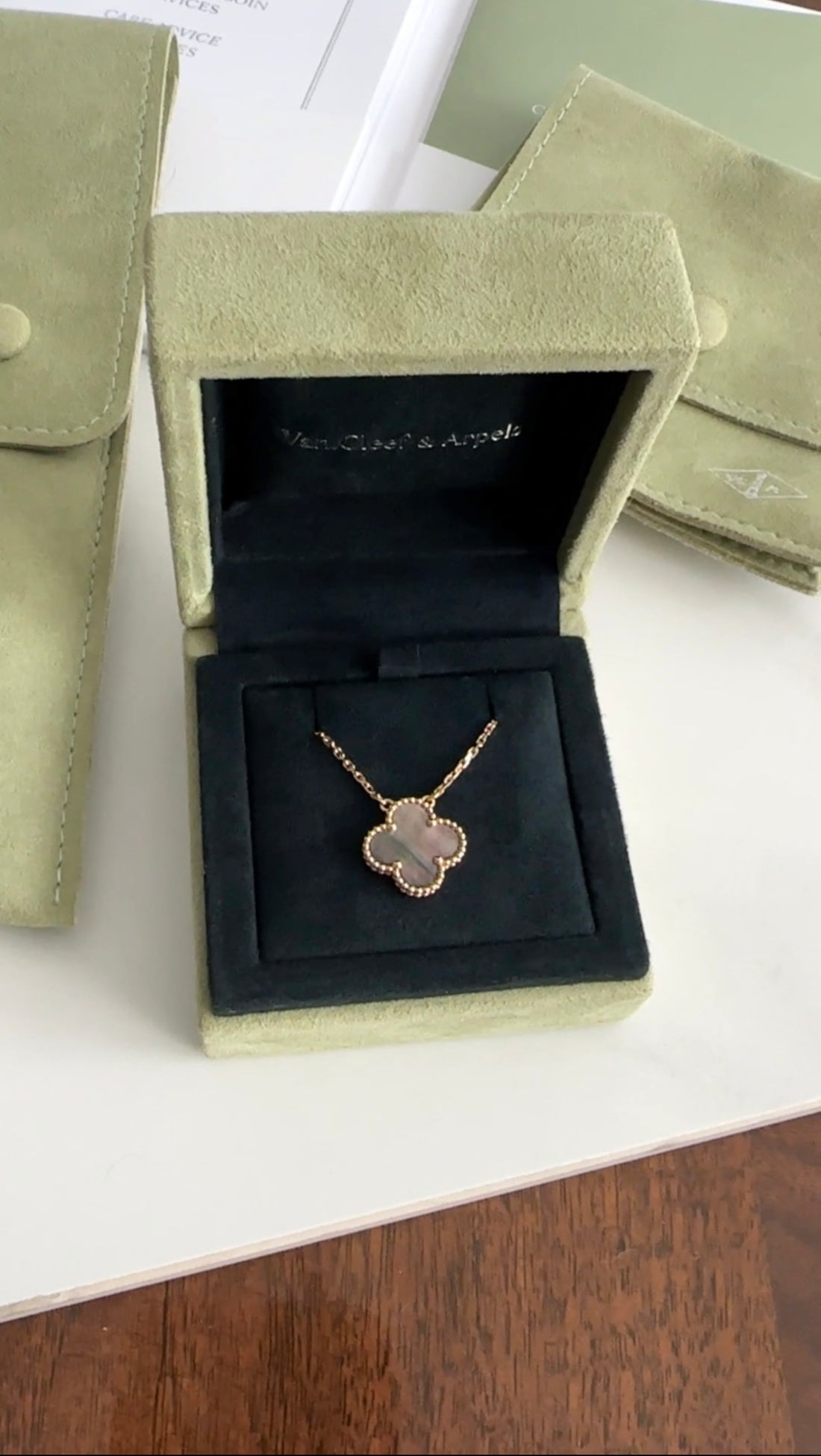 Van Cleef & Arpels Vintage Alhambra Pendant Necklace Rose Gold MOP