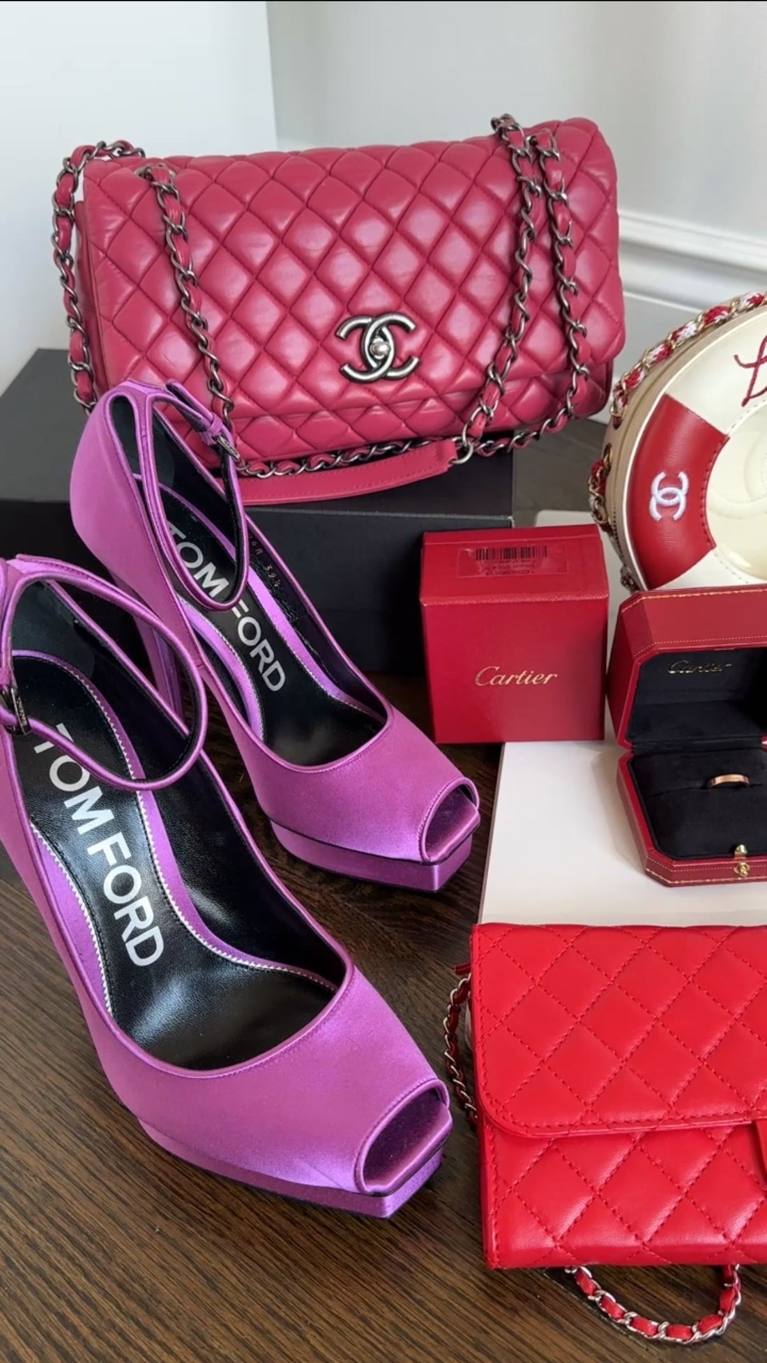 Tom Ford Purple Satin Peep Toe Platform Ankle Strap Pumps - 39.5