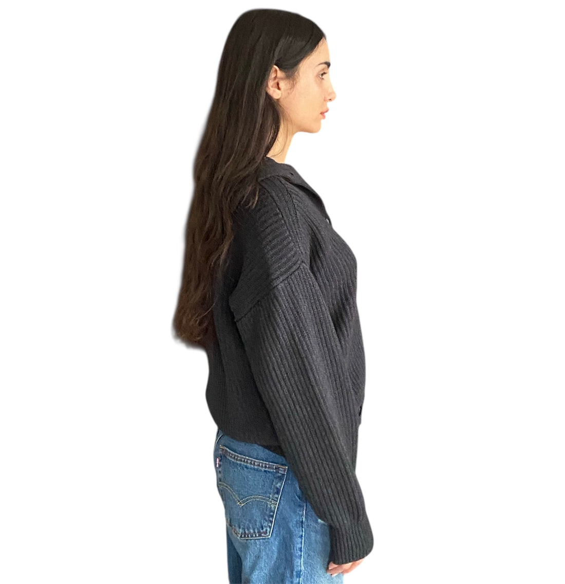 Proenza Schouler Grey Knit Ribbed Cardigan - S