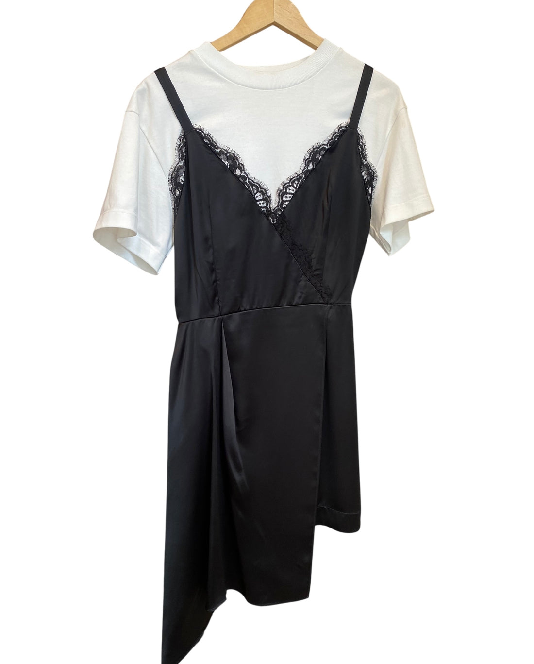 Alexander McQueen Lace Cami Asymmetrical Tee Shirt Dress