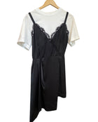 Alexander McQueen Lace Cami  Asymmetrical Tee Shirt Dress - 40 / US 4