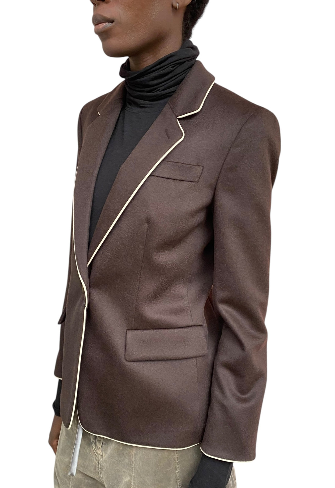 Giorgio Armani Brown Cashmere Blazer - 42 / US 6