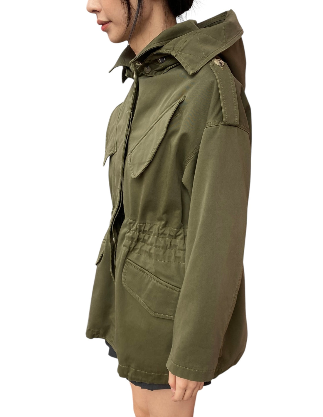 Ermanno Scervino Army Green Hooded Parka - 42 / US 8