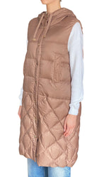 Max Mara The Cube Camel Long Down Quilted Vest - IT 40 / US 6