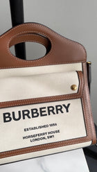 Burberry Small Canvas and Leather Pocket Bag