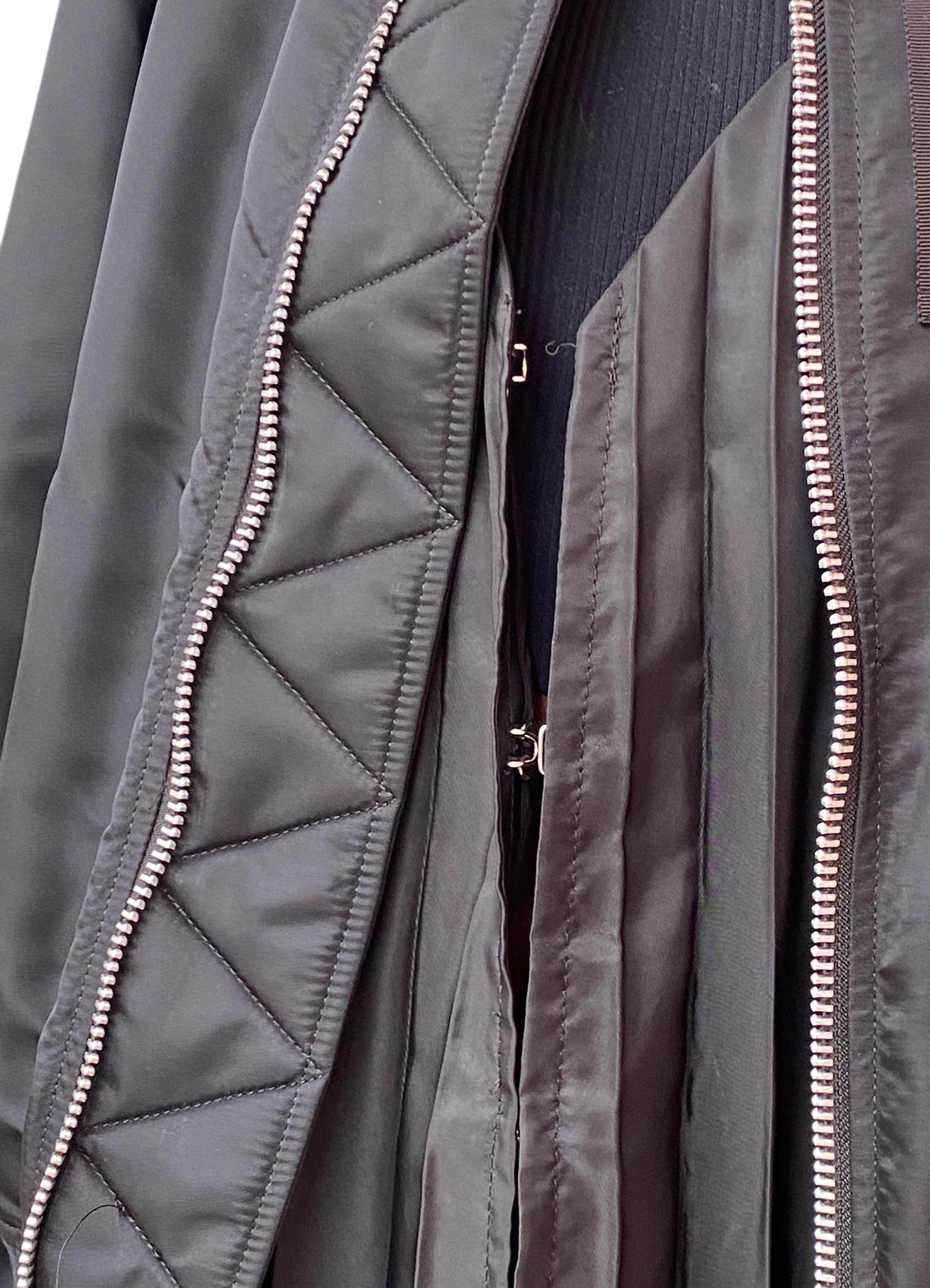 Sacai Black Peplum Lined Bomber Jacket - JP 1 / US 6